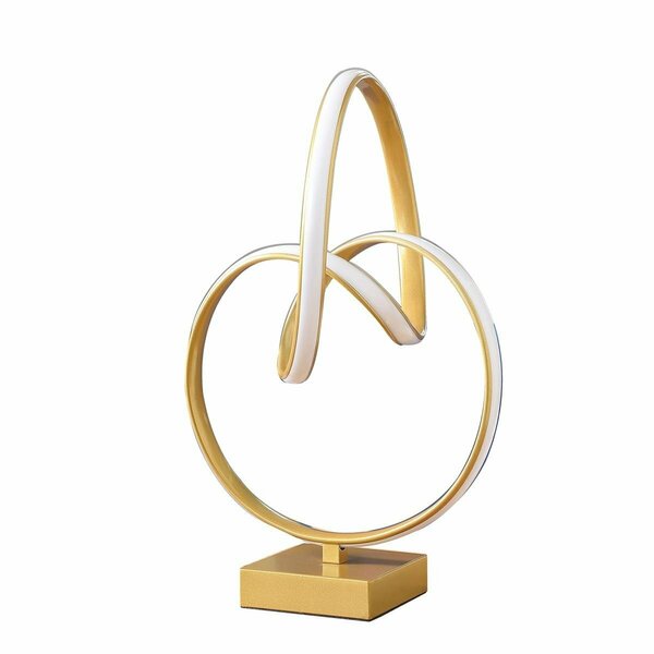 Cling 19 in. Abstract Infinity Modern Table Lamp, Matte Gold CL3116995